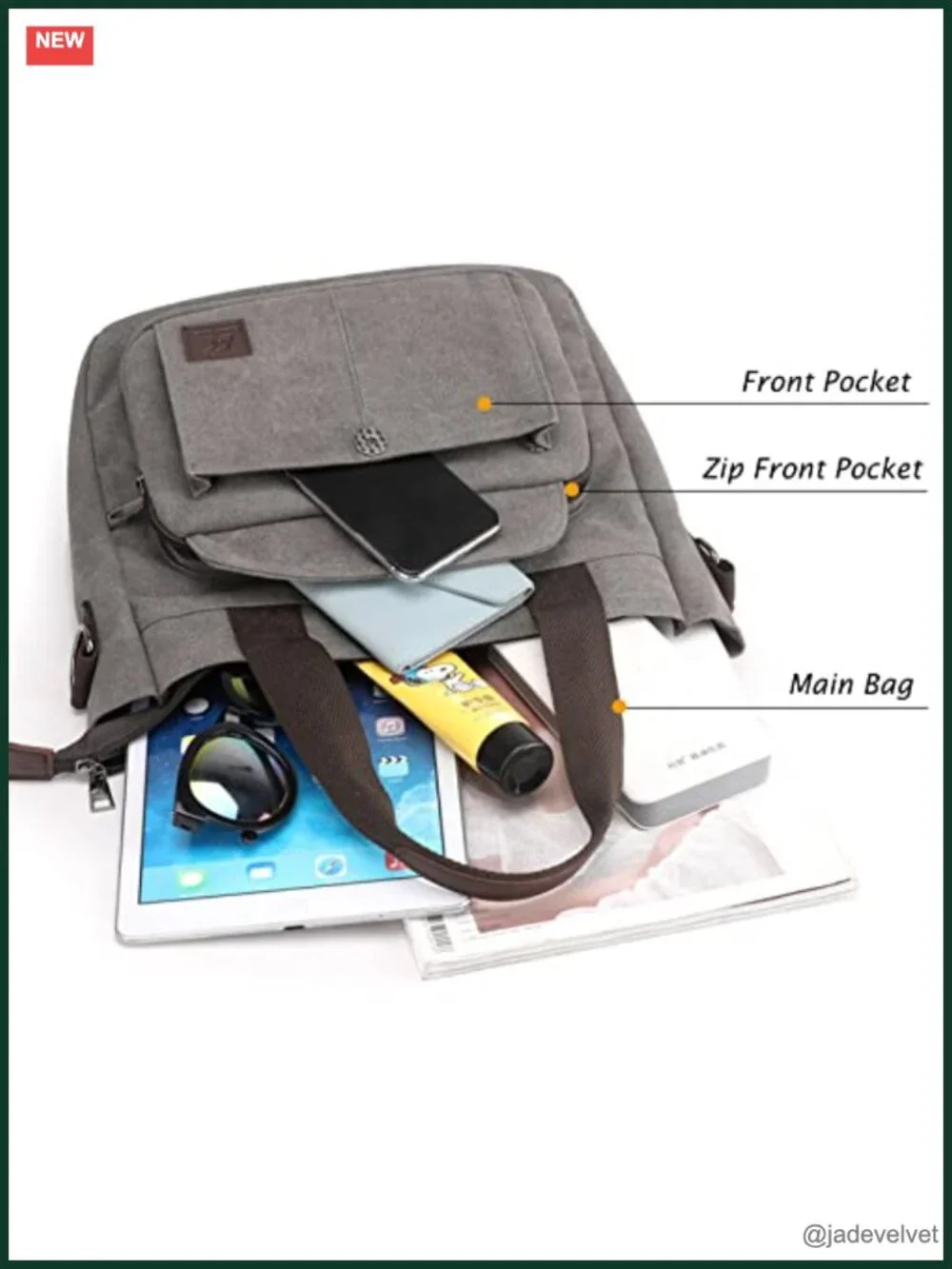 Canvas Casual Tote Bag Large Capacity Shoulder Crossbody Work Handbag
